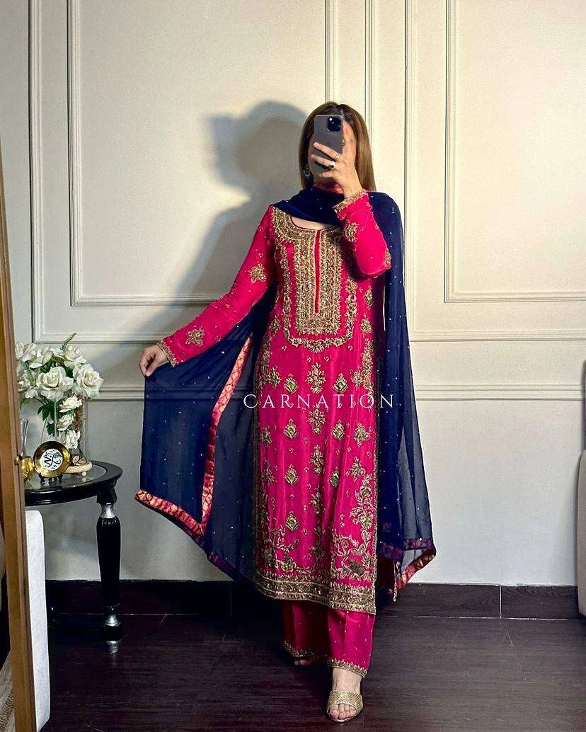 Vardan Ethnic Lc 1268 Chinon Silk Wholesale Pakistani Party Wear Salwar Suit — Wholesale Salwar Suits, MPA wholesale from Surat - Gallery Image 3